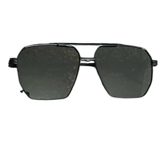 Square Frame Black Aviator Sunglasses - Picture 1 of 8